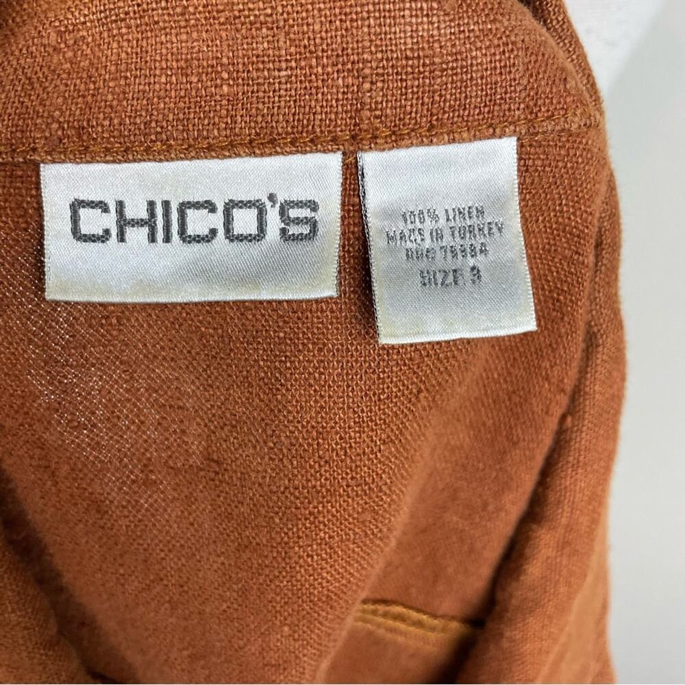 Chico's Brown Linen Button Jacket 3 - image 7